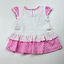Load image into Gallery viewer, Girls Annie, pink &amp; white cotton short sleeve top, EUC, size 0,  