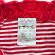 Load image into Gallery viewer, Girls Baby Biz, red &amp; white stripe cotton top, EUC, size 0,  