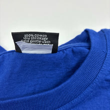 Load image into Gallery viewer, Unisex Oz Mate, blue cotton tee / top, light marks left sleeve, FUC, size 8,  