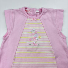 Load image into Gallery viewer, Girls LE BON, embroidered cotton romper, rabbit, EUC, size 000,  