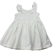 Load image into Gallery viewer, Girls Dymples, lined floral lace dress, light marks, FUC, size 2, L: 45cm