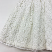 Load image into Gallery viewer, Girls Dymples, lined floral lace dress, light marks, FUC, size 2, L: 45cm