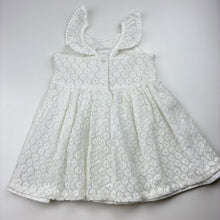 Load image into Gallery viewer, Girls Dymples, lined floral lace dress, light marks, FUC, size 2, L: 45cm