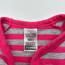 Load image into Gallery viewer, Girls Bonds, striped stretchy romper, EUC, size 1,  