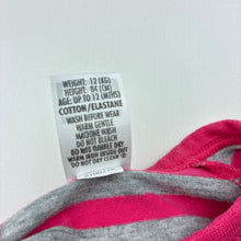 Load image into Gallery viewer, Girls Bonds, striped stretchy romper, EUC, size 1,  