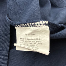 Load image into Gallery viewer, Boys Bauhaus, navy cotton long sleeve polo top, discolouration back collar, FUC, size 12,  