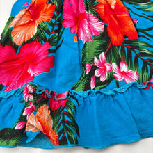Load image into Gallery viewer, Girls Aloha Fashion, colourful Hawaiian summer dress, light mark lower front, FUC, size 12 months, L: 51cm