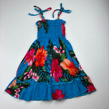 Load image into Gallery viewer, Girls Aloha Fashion, colourful Hawaiian summer dress, light mark lower front, FUC, size 12 months, L: 51cm