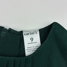 Load image into Gallery viewer, Girls Carter's, bottle green lined tulle party dress, EUC, size 0, L: 42cm