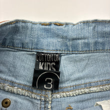 Load image into Gallery viewer, Girls Cotton On, blue stretch denim jeans, adjustable, Inside leg: 34.5cm, GUC, size 3,  