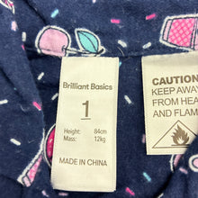 Load image into Gallery viewer, Girls Brilliant Basics, flannel cotton pyjama top, EUC, size 1,  