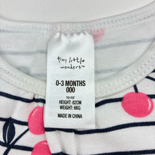 Load image into Gallery viewer, Girls Tiny Little Wonders, soft cotton romper, cherries, EUC, size 000,  