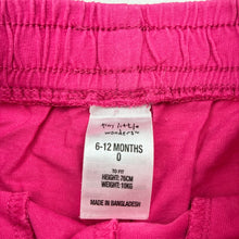 Load image into Gallery viewer, Girls Tiny Little Wonders, pink soft cotton shorts,elasticated, EUC, size 0,  