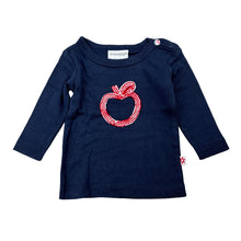 Load image into Gallery viewer, Girls Marquise, navy soft cotton long sleeve top, EUC, size 000,  