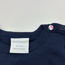 Load image into Gallery viewer, Girls Marquise, navy soft cotton long sleeve top, EUC, size 000,  