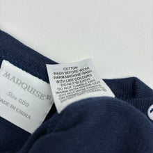 Load image into Gallery viewer, Girls Marquise, navy soft cotton long sleeve top, EUC, size 000,  