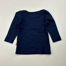 Load image into Gallery viewer, Girls Marquise, navy soft cotton long sleeve top, EUC, size 000,  