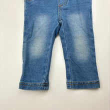 Load image into Gallery viewer, Girls Tiny Little Wonders, knit denim pants, elasticated, FUC, size 0,  