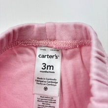 Load image into Gallery viewer, Girls Carter's, pink cotton leggings / bottoms, GUC, size 3 months,  