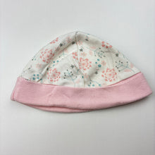 Load image into Gallery viewer, Girls Pumpkin Patch, floral soft cotton hat / beanie, EUC, size 000,  