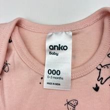 Load image into Gallery viewer, Girls Anko Baby, soft organic cotton bodysuit / romper, EUC, size 000,  