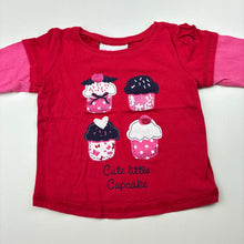 Load image into Gallery viewer, Girls Mango, red &amp; pink cotton long sleeve top, FUC, size 0,  
