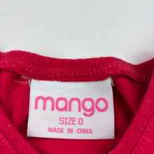 Load image into Gallery viewer, Girls Mango, red &amp; pink cotton long sleeve top, FUC, size 0,  