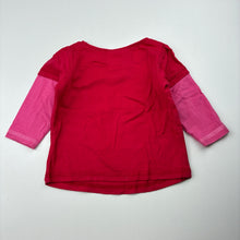 Load image into Gallery viewer, Girls Mango, red &amp; pink cotton long sleeve top, FUC, size 0,  