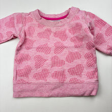 Load image into Gallery viewer, Girls Milky, pink cotton sweater / jumper, hearts, FUC, size 000,  
