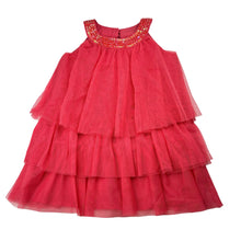 Load image into Gallery viewer, Girls Sprout, coral tiered tulle party dress, GUC, size 2, L: 45cm