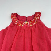 Load image into Gallery viewer, Girls Sprout, coral tiered tulle party dress, GUC, size 2, L: 45cm