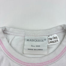 Load image into Gallery viewer, Girls Marquise, white cotton singletsuit / romper, starfish, GUC, size 000,  