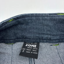 Load image into Gallery viewer, Girls Junior Zone, cropped lightweight denim pants, Inside leg: 34.5cm, W: 30cm across, GUC, size 7,  