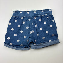 Load image into Gallery viewer, Girls Kids &amp; Co, chambray cotton shorts, elasticated, GUC, size 4,  