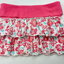 Load image into Gallery viewer, Girls Blue Seven, floral tiered skirt, elasticated, FUC, size 00-0,  