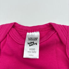 Load image into Gallery viewer, Girls Baby Berry, pink cotton singletsuit / romper, GUC, size 0000,  