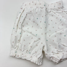 Load image into Gallery viewer, Girls Mothercare, white floral shorts,elasticated, GUC, size 0000,  