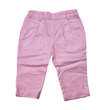 Load image into Gallery viewer, Girls Mothercare, pink cotton pants, elasticated, small marks back left leg, FUC, size 00,  