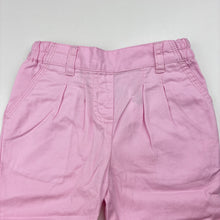 Load image into Gallery viewer, Girls Mothercare, pink cotton pants, elasticated, small marks back left leg, FUC, size 00,  