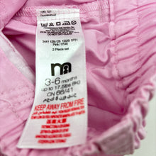Load image into Gallery viewer, Girls Mothercare, pink cotton pants, elasticated, small marks back left leg, FUC, size 00,  