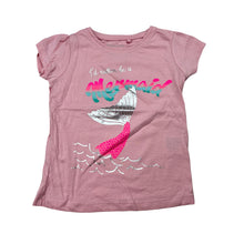 Load image into Gallery viewer, Girls Favourites, pink cotton t-shirt / top, mermaid, FUC, size 0,  