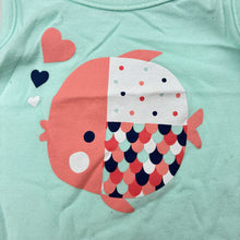 Load image into Gallery viewer, Girls Tiny Little Wonders, aqua cotton top, fish, EUC, size 000,  