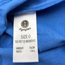 Load image into Gallery viewer, Boys Dymples, blue cotton t-shirt / top, NEW, size 0,  
