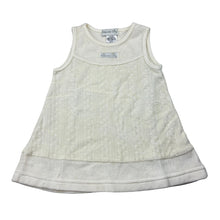 Load image into Gallery viewer, Girls Max and Tilly, cream soft feel velour casual dress, light marks lower front, FUC, size 00, L: 36cm