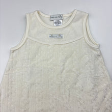Load image into Gallery viewer, Girls Max and Tilly, cream soft feel velour casual dress, light marks lower front, FUC, size 00, L: 36cm