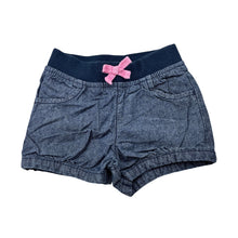 Load image into Gallery viewer, Girls Tiny Little Wonders, blue chambray cotton shorts, GUC, size 00,  