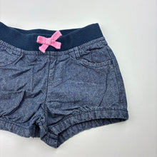 Load image into Gallery viewer, Girls Tiny Little Wonders, blue chambray cotton shorts, GUC, size 00,  