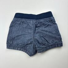 Load image into Gallery viewer, Girls Tiny Little Wonders, blue chambray cotton shorts, GUC, size 00,  