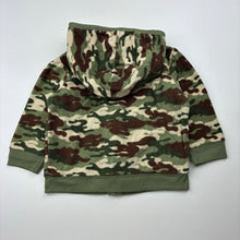 Load image into Gallery viewer, Boys Garanimals, lightweight fleece camo print zip hoodie sweater, FUC, size 0,  