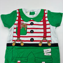 Load image into Gallery viewer, Unisex Dymples, cotton Christmas Elf romper, GUC, size 00,  